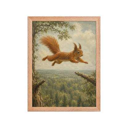 Squirrel Forest Freedom Framed Poster