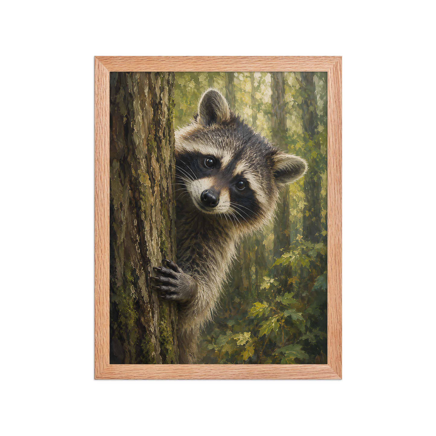 Raccoon Curiosity Framed Poster