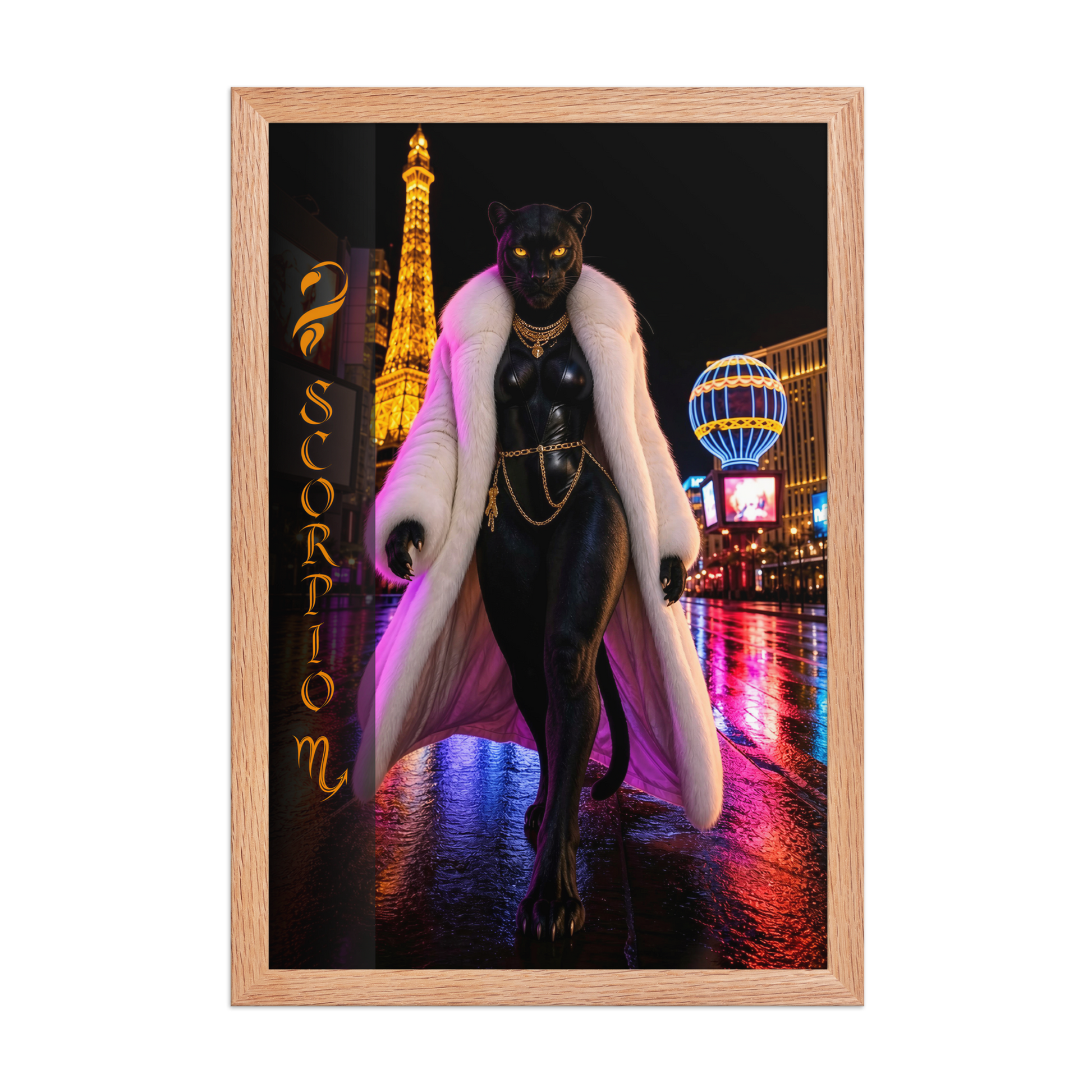 Scorpio Woman Black Panther Framed Poster