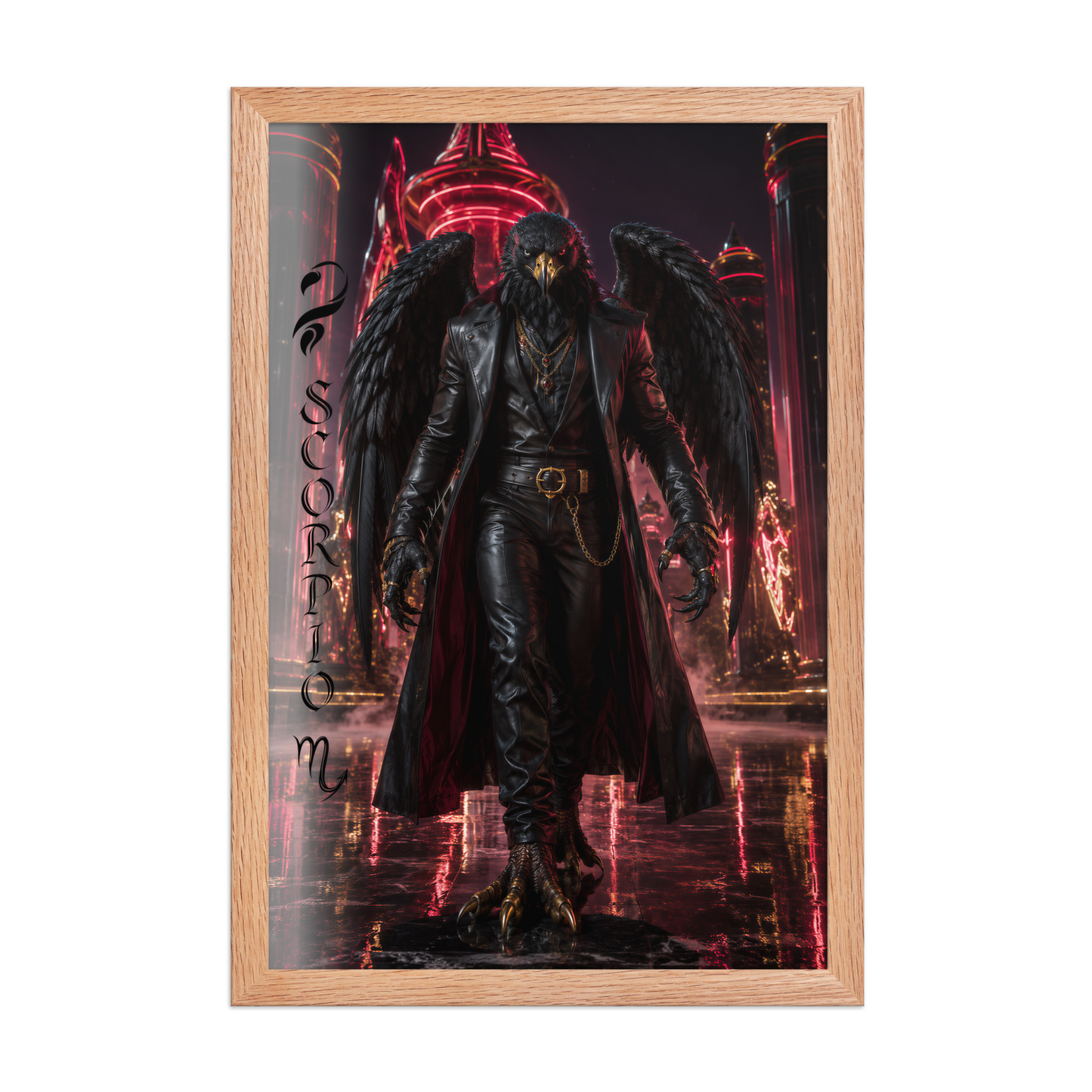 Scorpio man black eagle framed poster