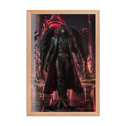 Scorpio man black eagle framed poster