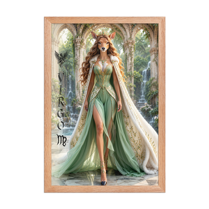 Virgo woman deer queen framed poster