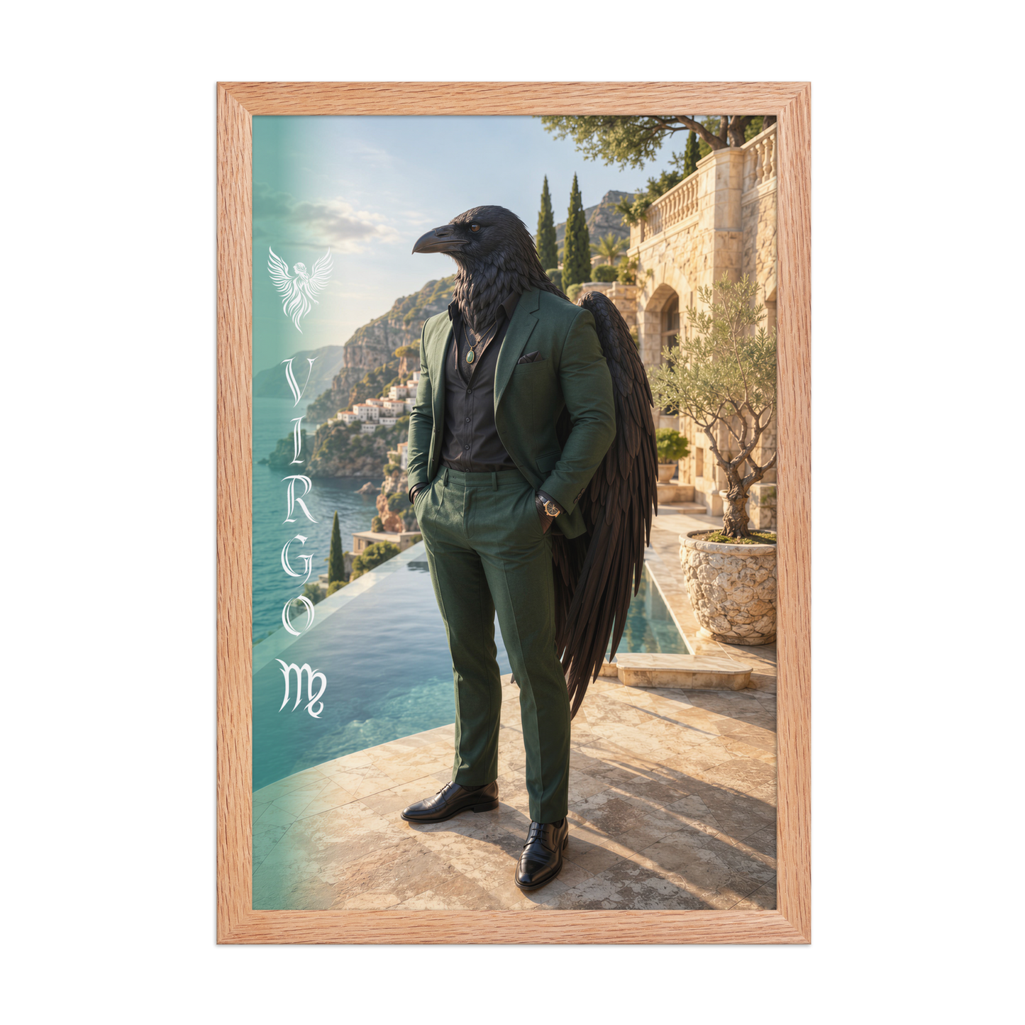 Virgo man raven king framed poster
