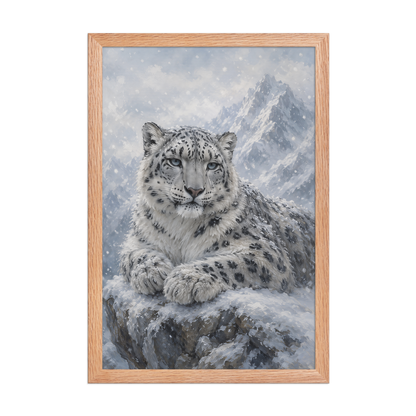 Snow Leopard Calm Framed Poster