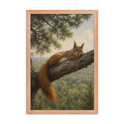 Squirrel Canopy Calm Framed Poster