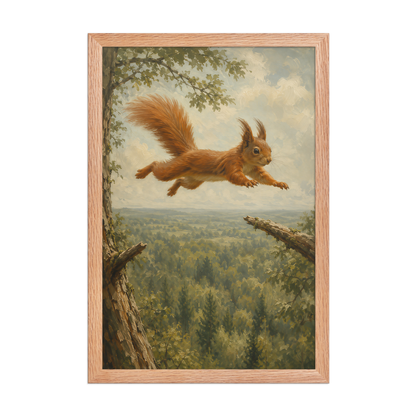 Squirrel Forest Freedom Framed Poster