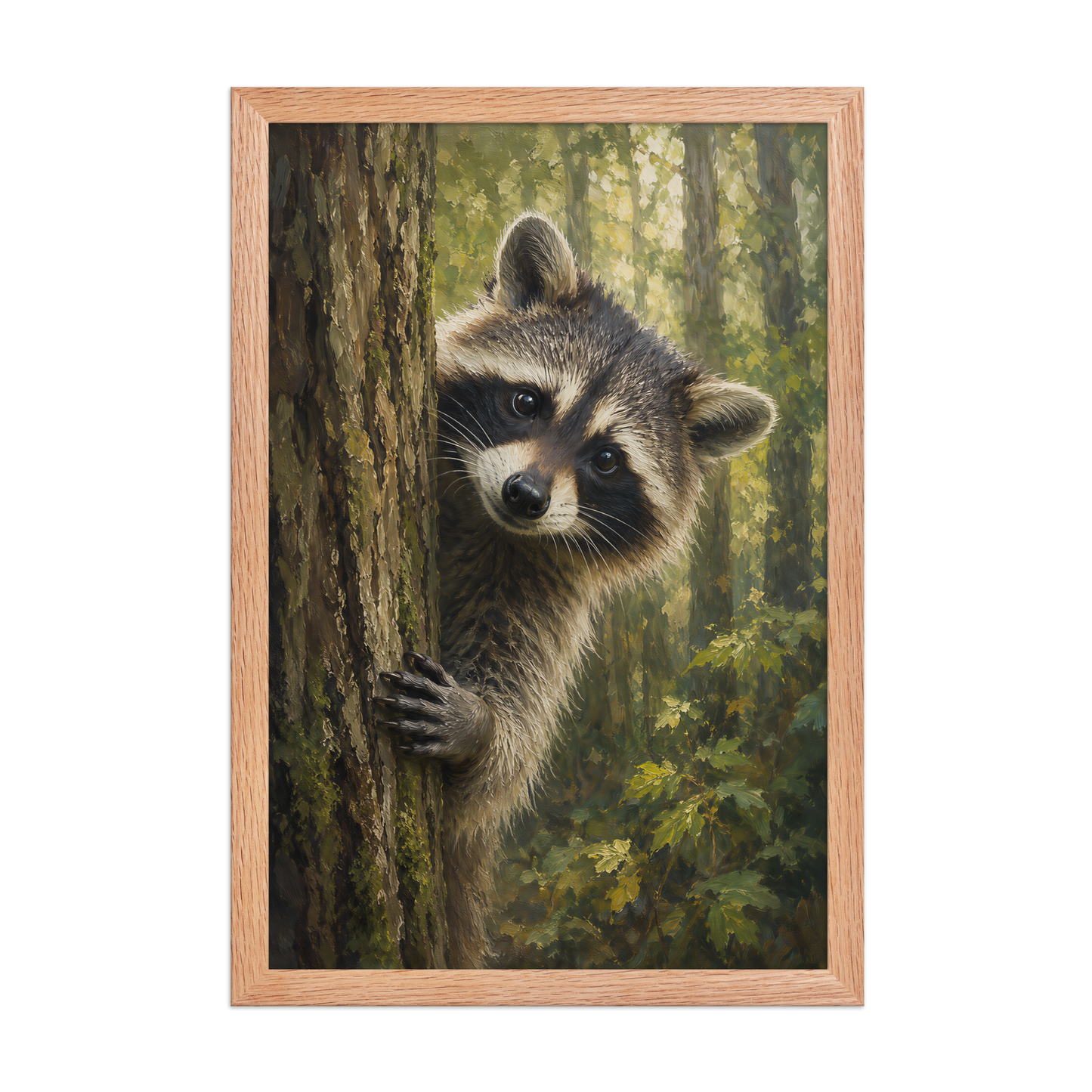 Raccoon Curiosity Framed Poster