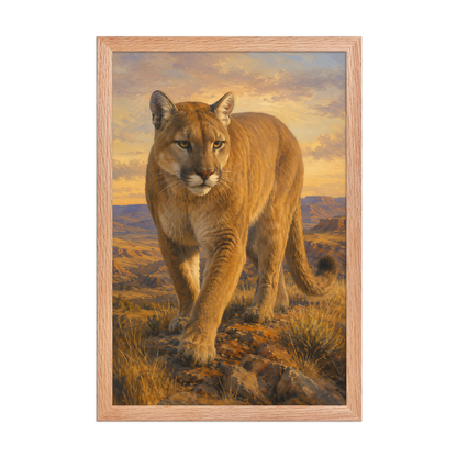 Mountain Lion Desert Pride Framed Poster