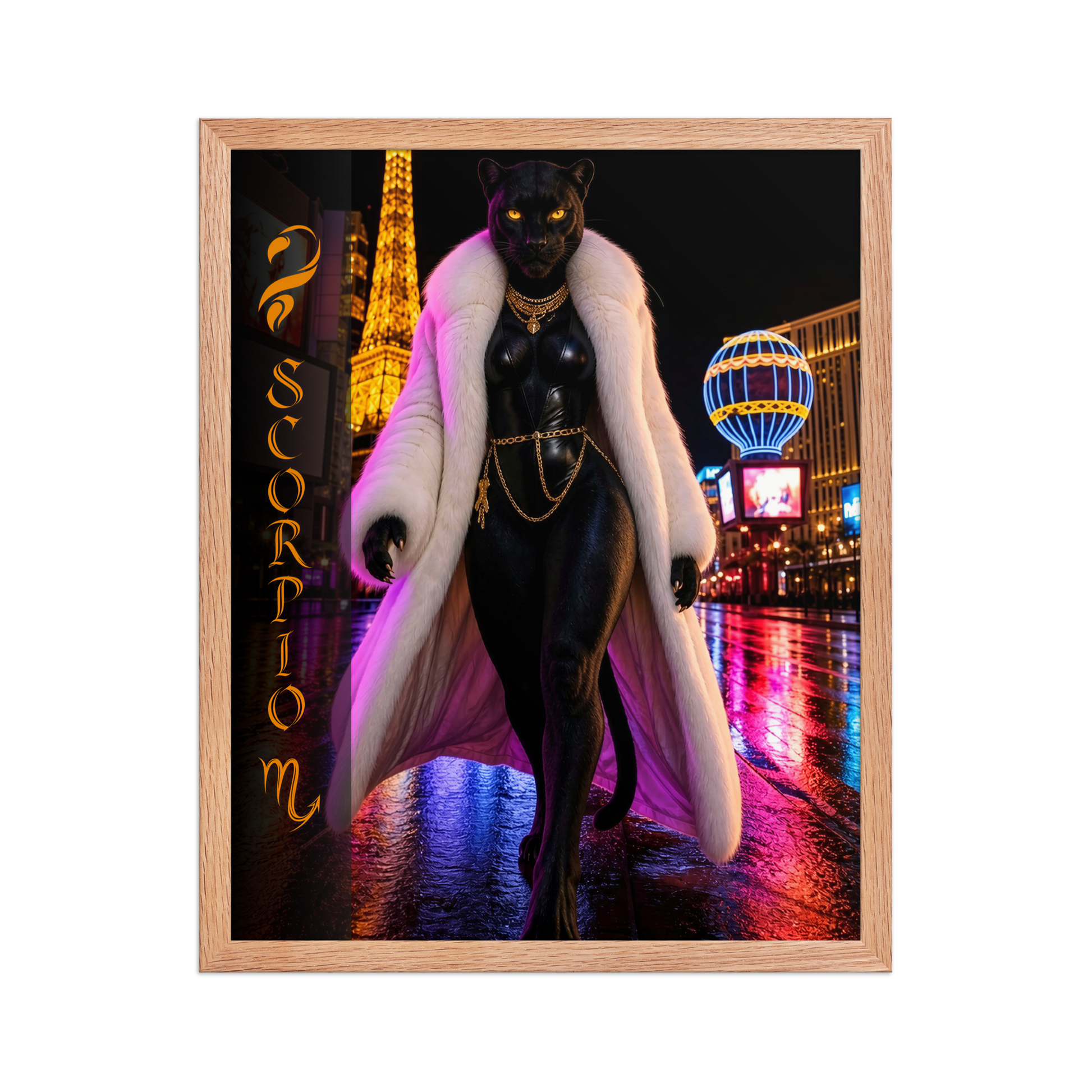 Scorpio Woman Black Panther Framed Poster