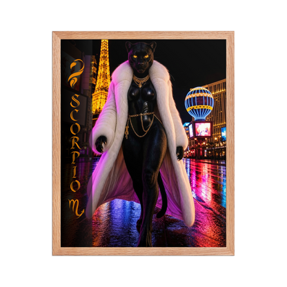 Scorpio Woman Black Panther Framed Poster