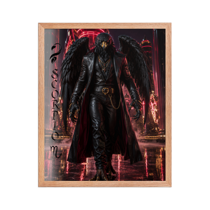 Scorpio man black eagle framed poster