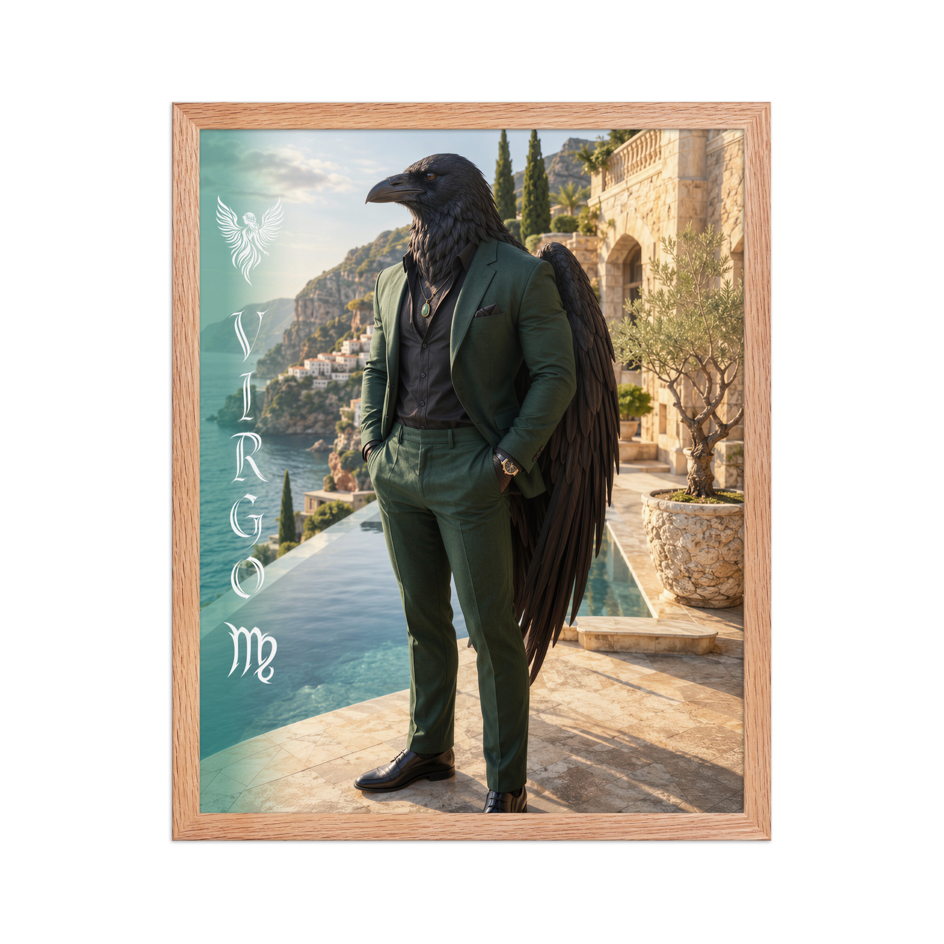 Virgo man raven king framed poster