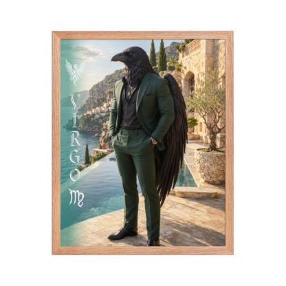 Virgo man raven king framed poster
