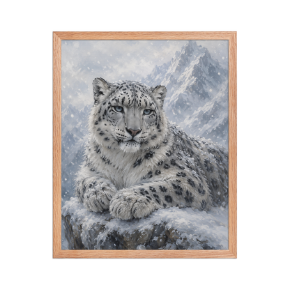 Snow Leopard Calm Framed Poster