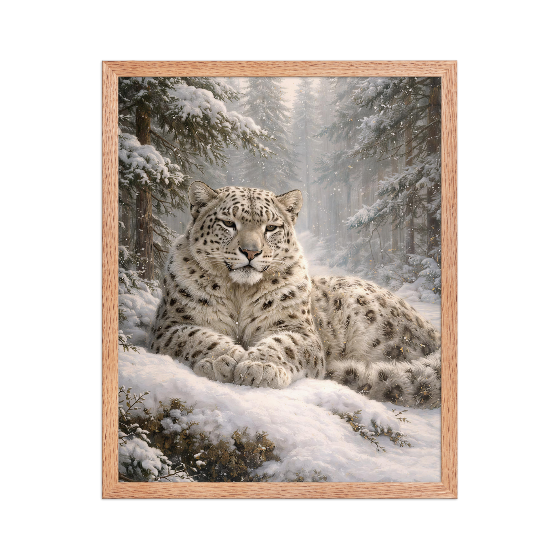 Snow Leopard Winter Calm Framed Poster