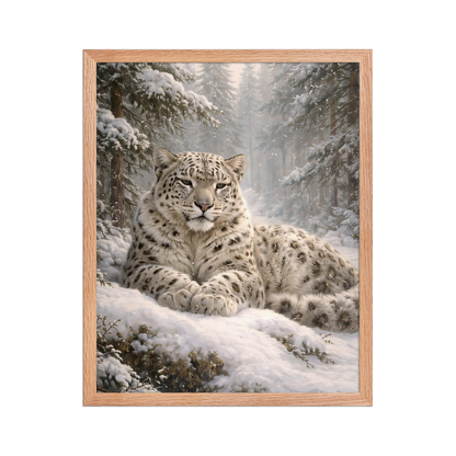 Snow Leopard Winter Calm Framed Poster