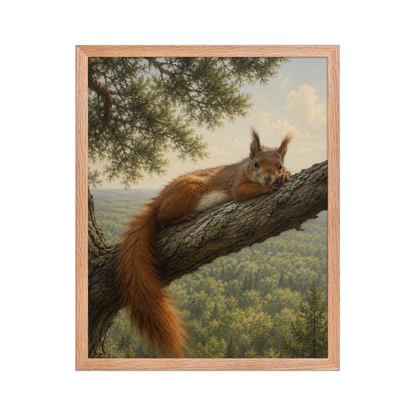 Squirrel Canopy Calm Framed Poster