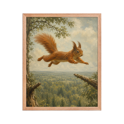 Squirrel Forest Freedom Framed Poster