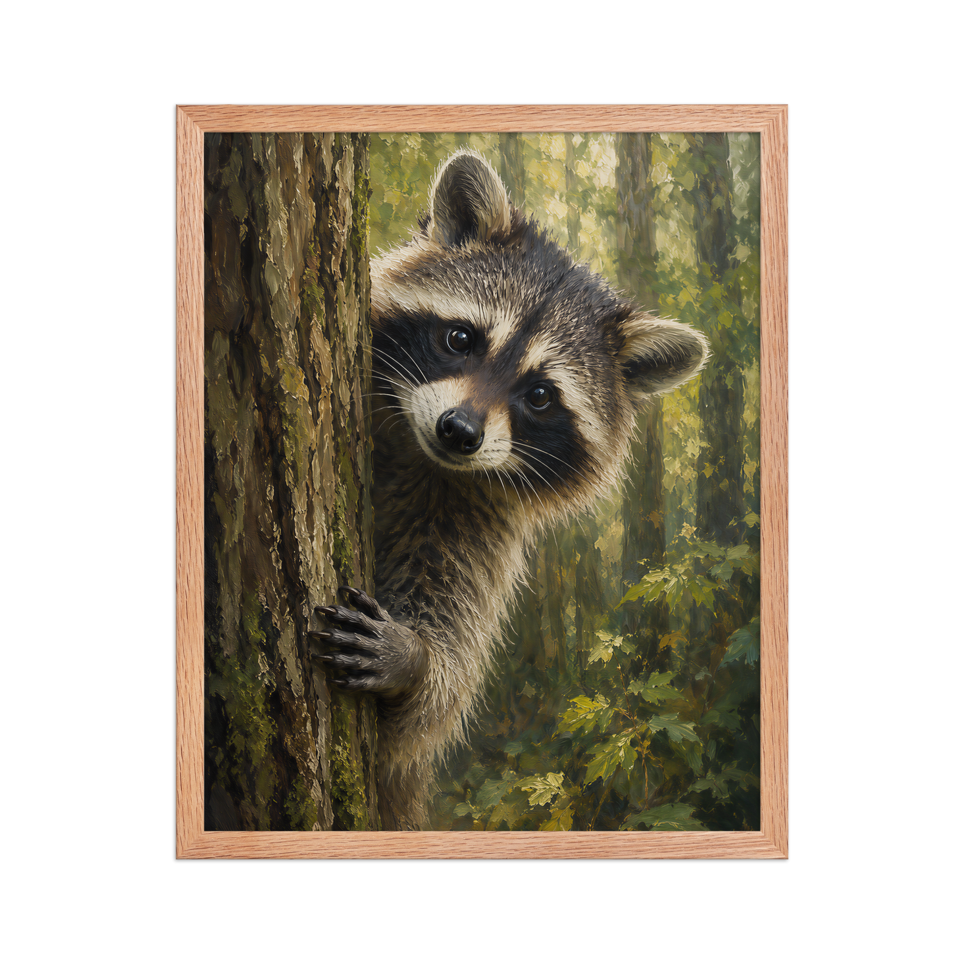 Raccoon Curiosity Framed Poster