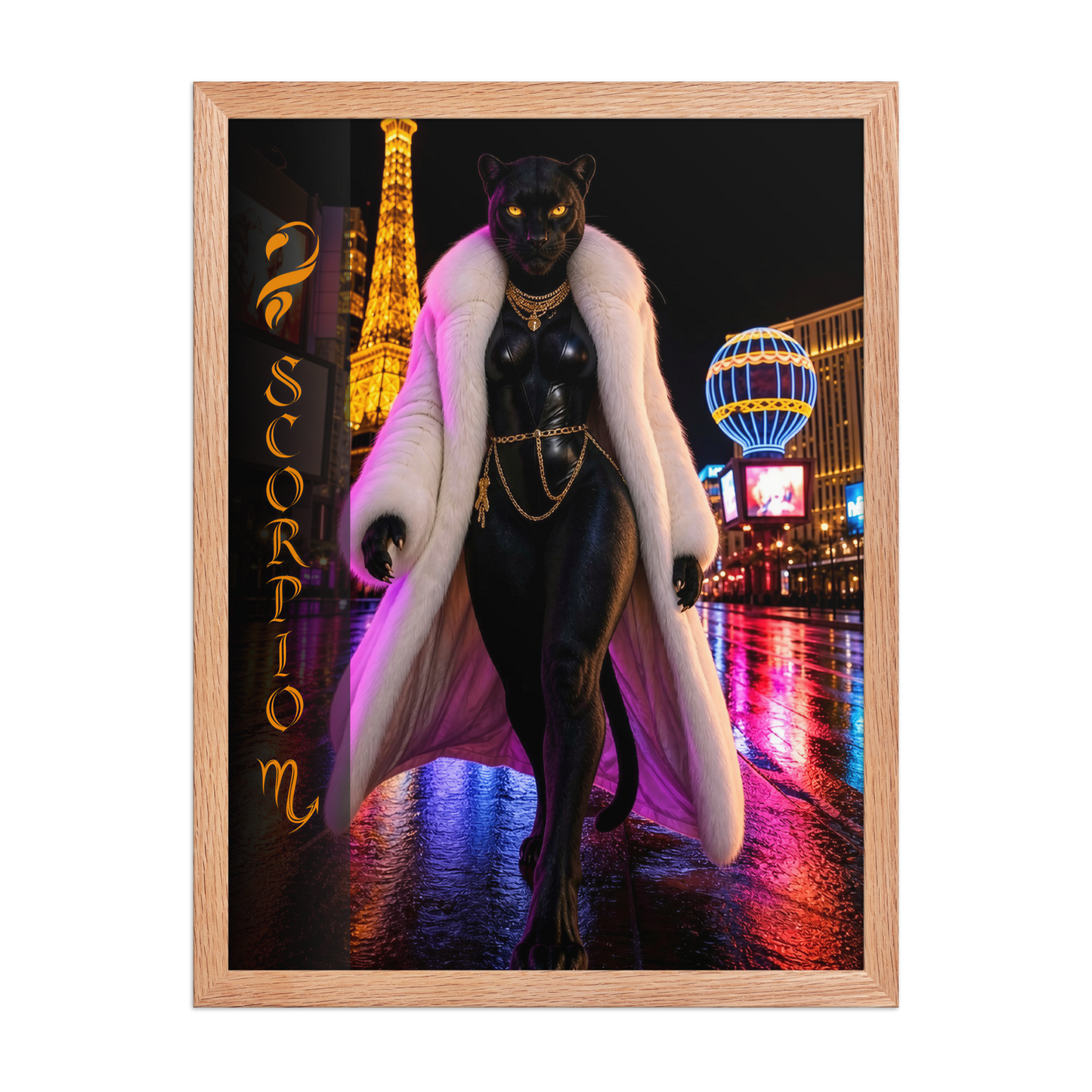 Scorpio Woman Black Panther Framed Poster