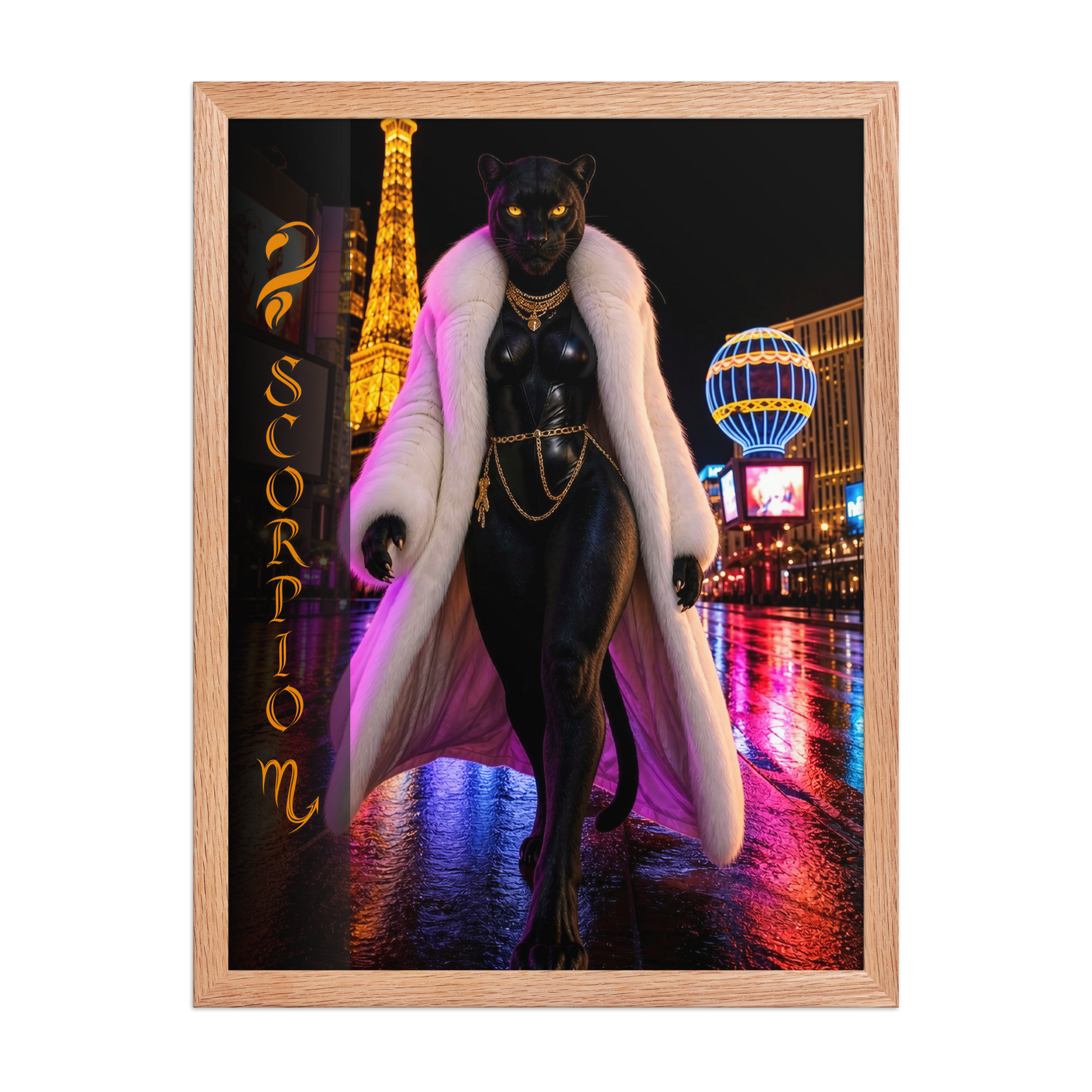 Scorpio Woman Black Panther Framed Poster