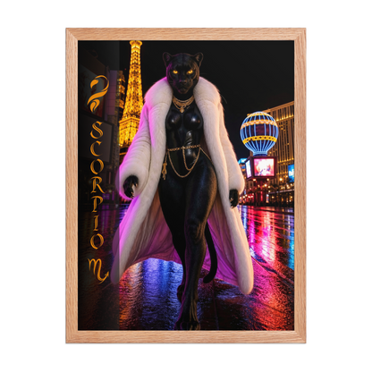 Scorpio Woman Black Panther Framed Poster
