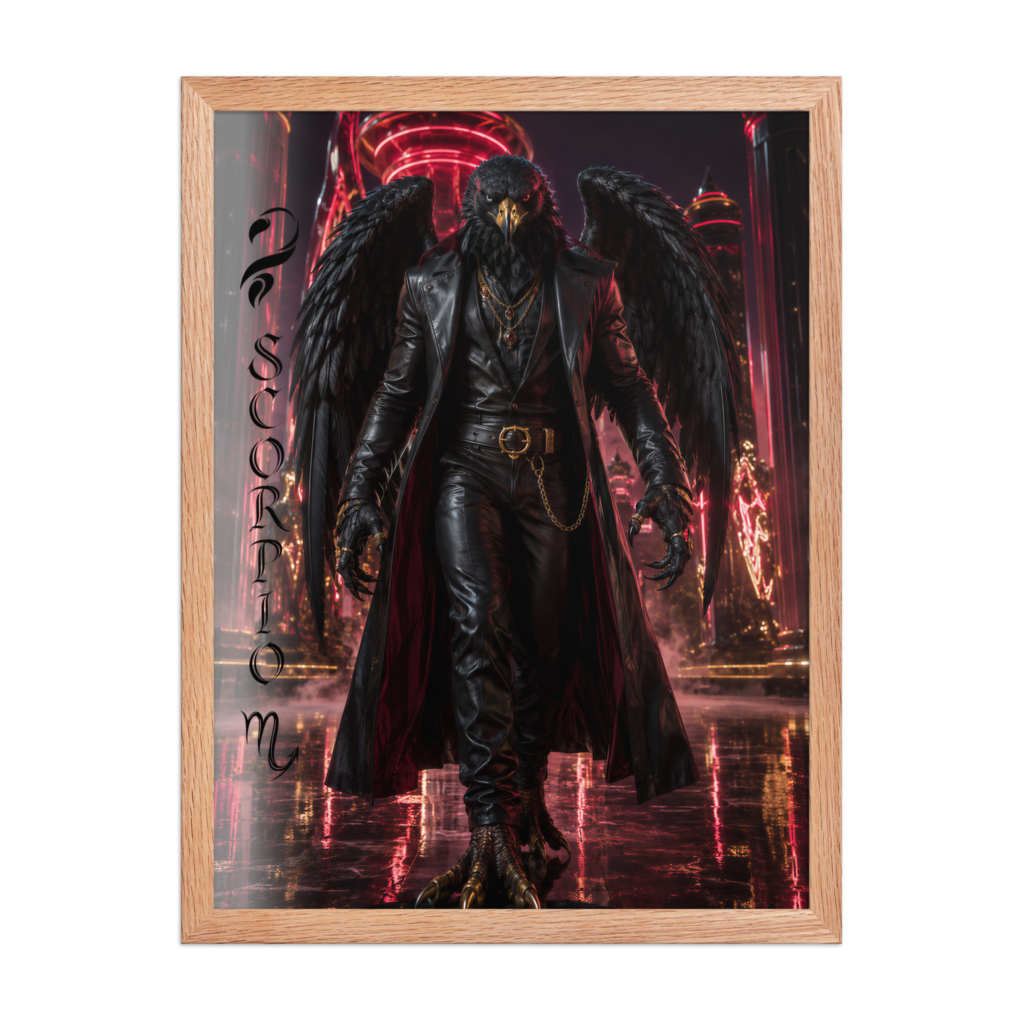 Scorpio man black eagle framed poster