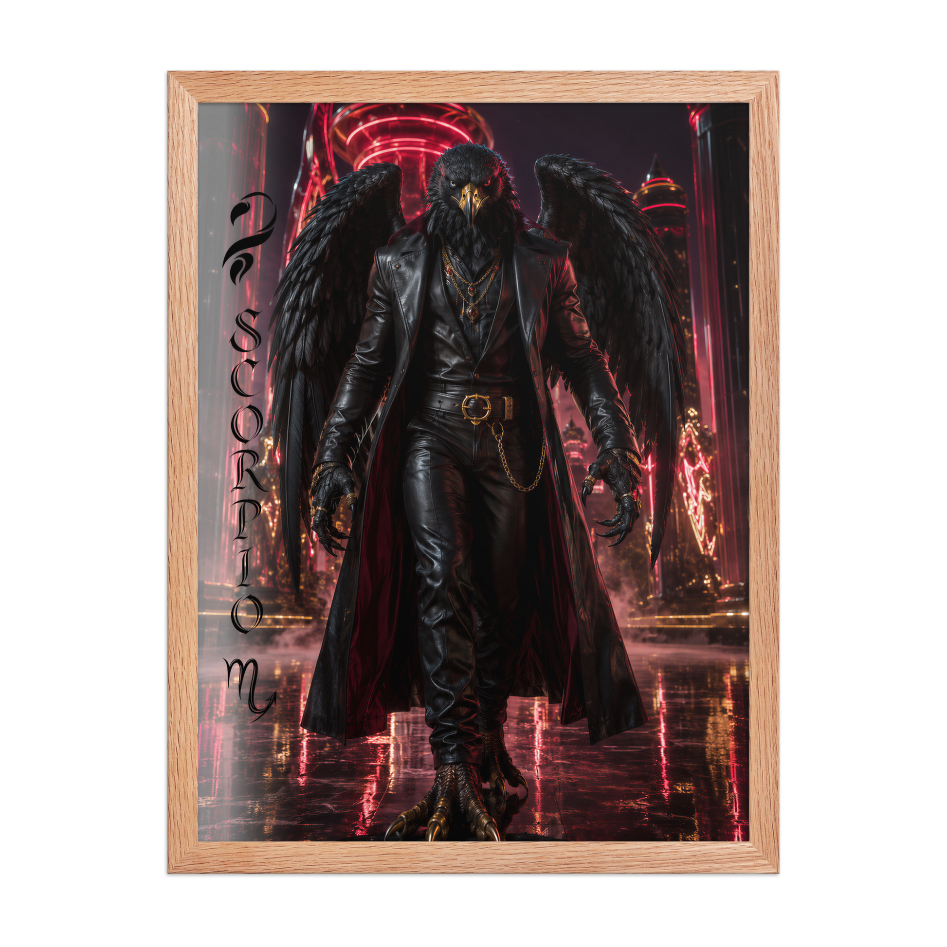 Scorpio man black eagle framed poster