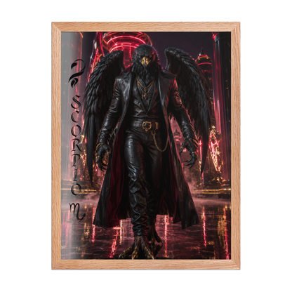 Scorpio man black eagle framed poster