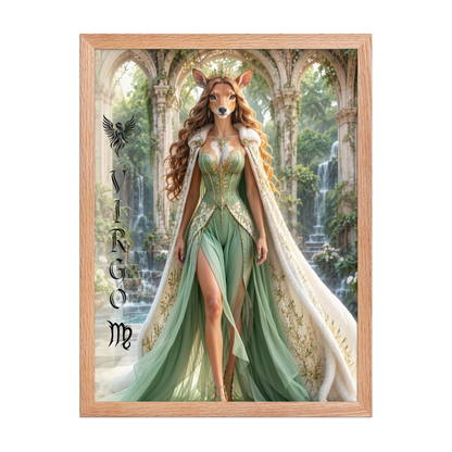 Virgo woman deer queen framed poster