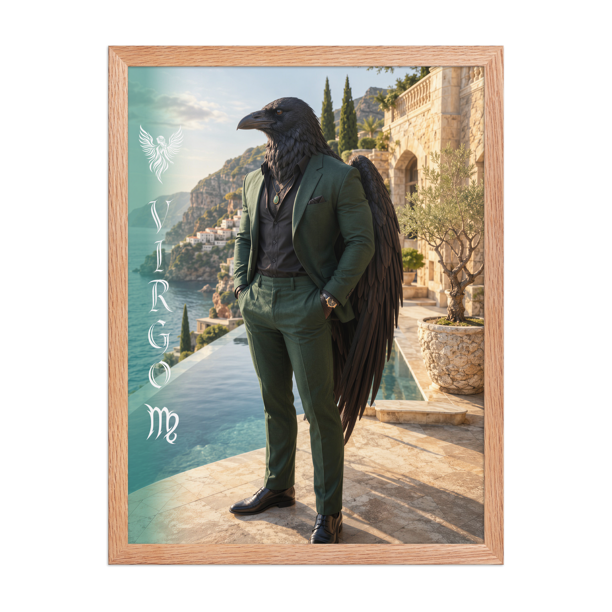 Virgo man raven king framed poster