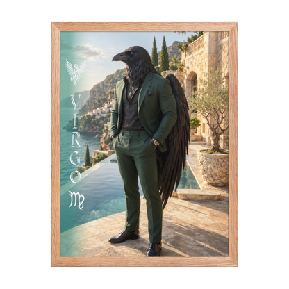 Virgo man raven king framed poster