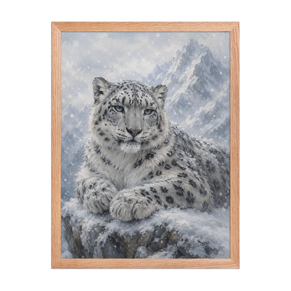 Snow Leopard Calm Framed Poster