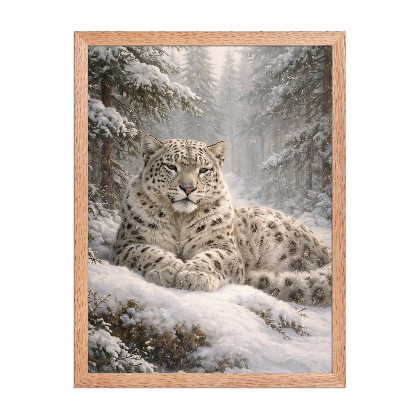 Snow Leopard Winter Calm Framed Poster