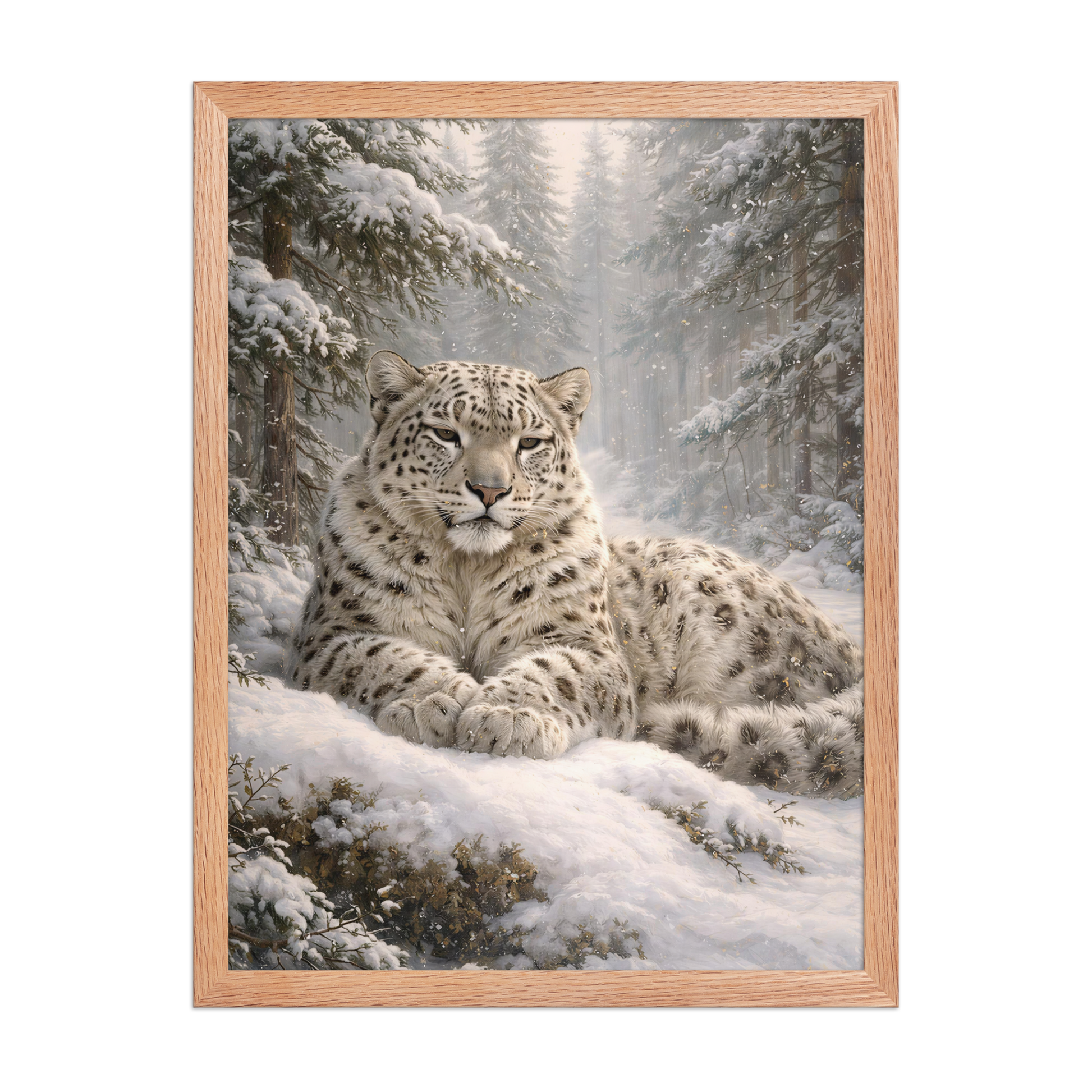 Snow Leopard Winter Calm Framed Poster
