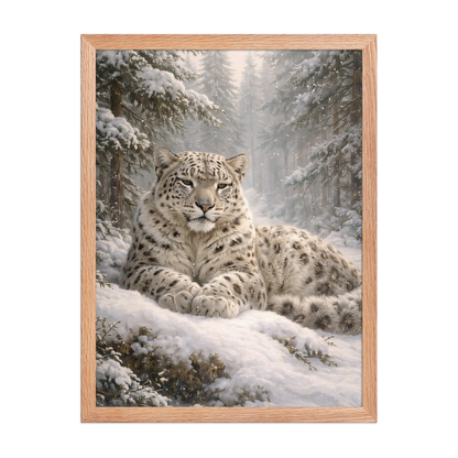 Snow Leopard Winter Calm Framed Poster