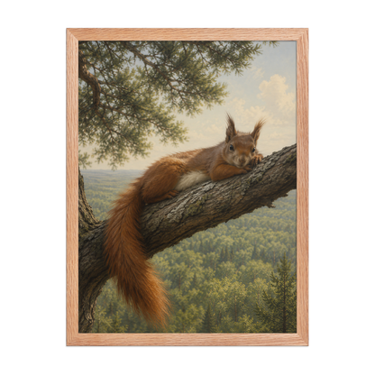 Squirrel Canopy Calm Framed Poster