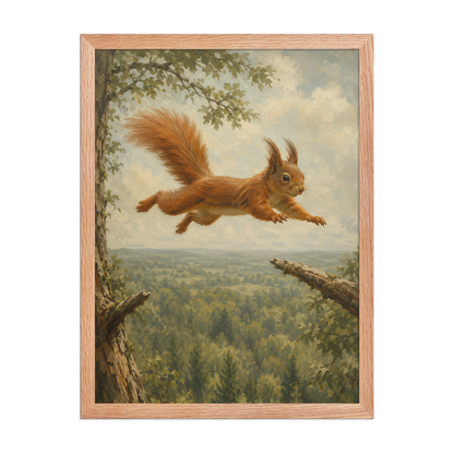 Squirrel Forest Freedom Framed Poster