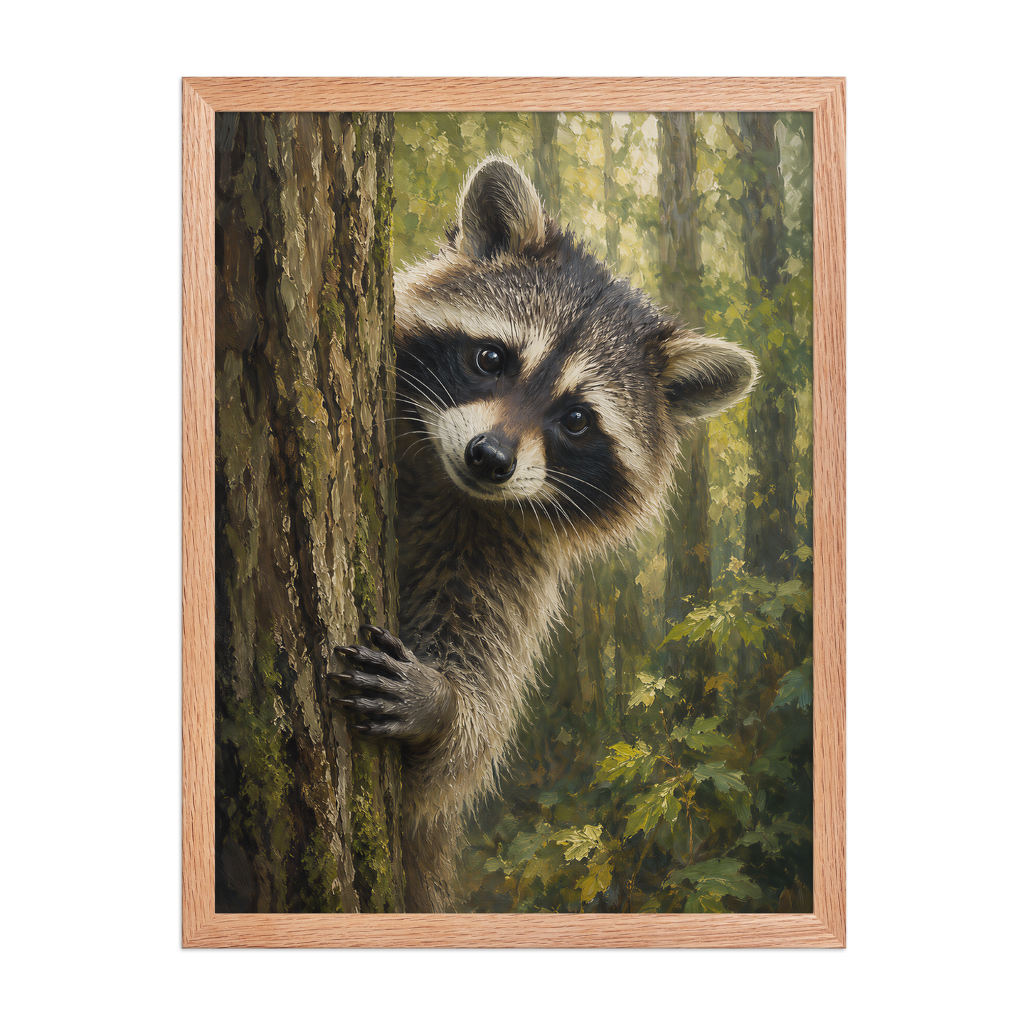 Raccoon Curiosity Framed Poster