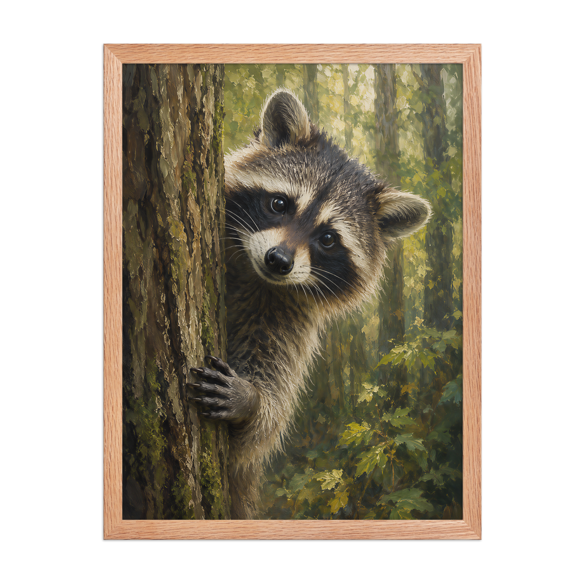 Raccoon Curiosity Framed Poster