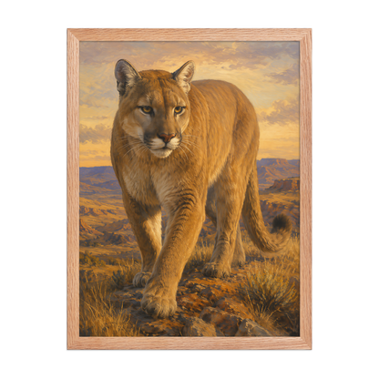 Mountain Lion Desert Pride Framed Poster