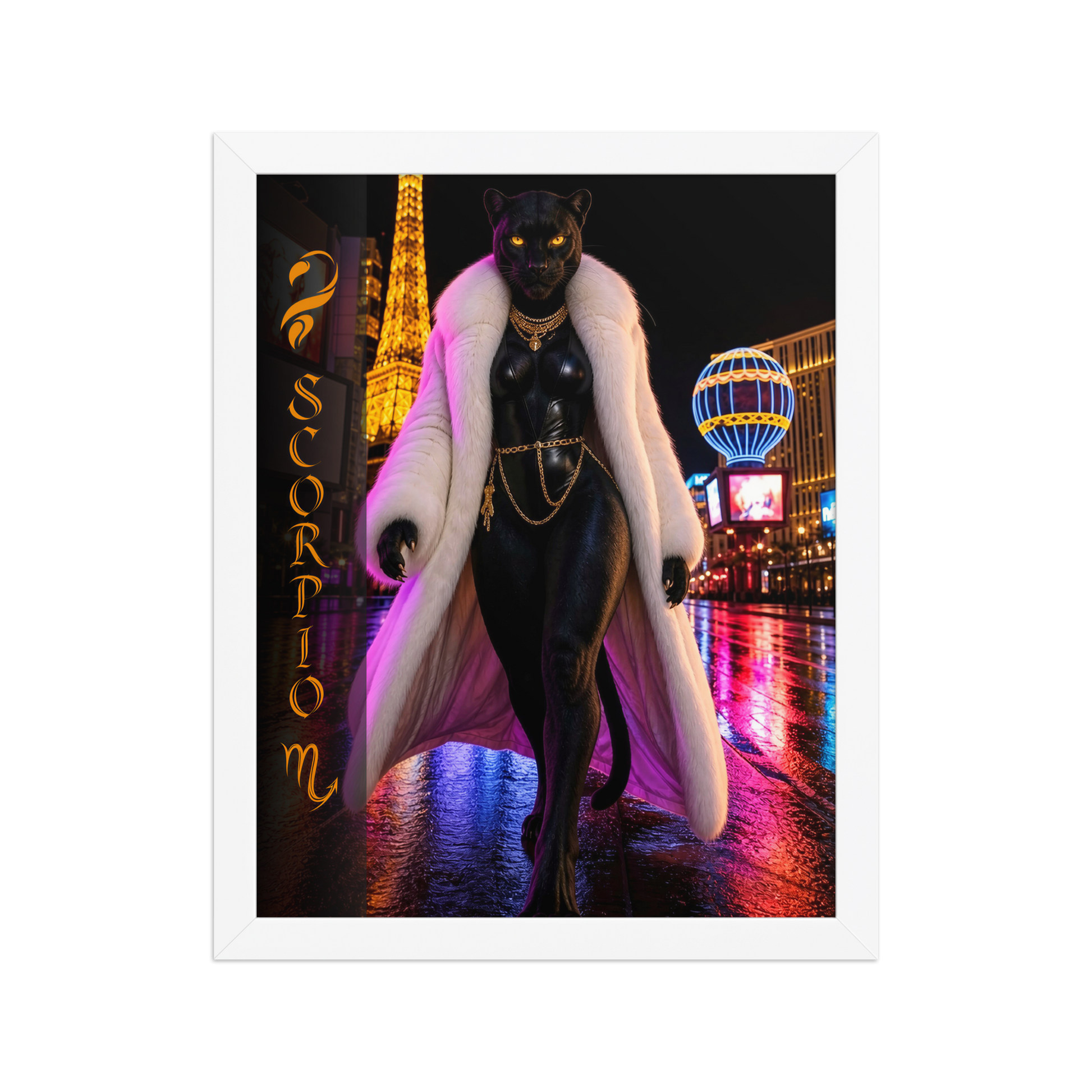 Scorpio Woman Black Panther Framed Poster