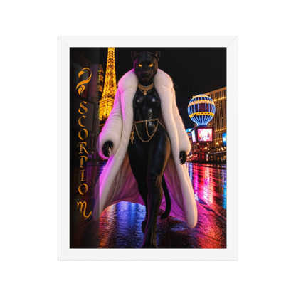 Scorpio Woman Black Panther Framed Poster