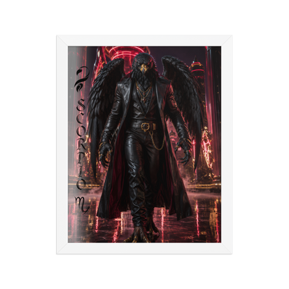 Scorpio man black eagle framed poster