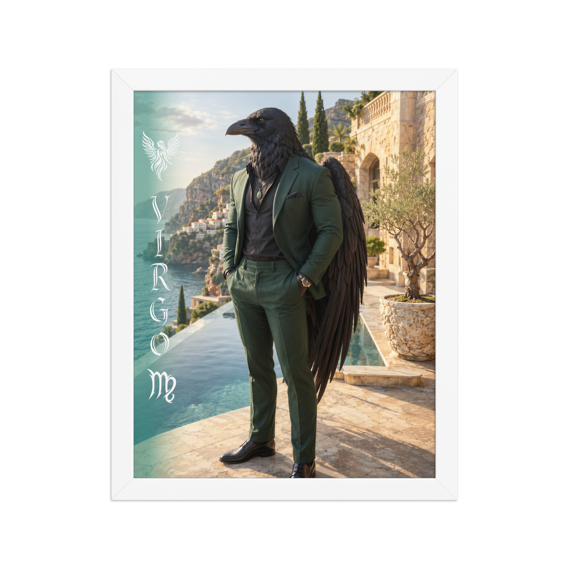 Virgo man raven king framed poster