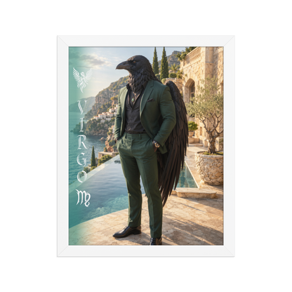 Virgo man raven king framed poster