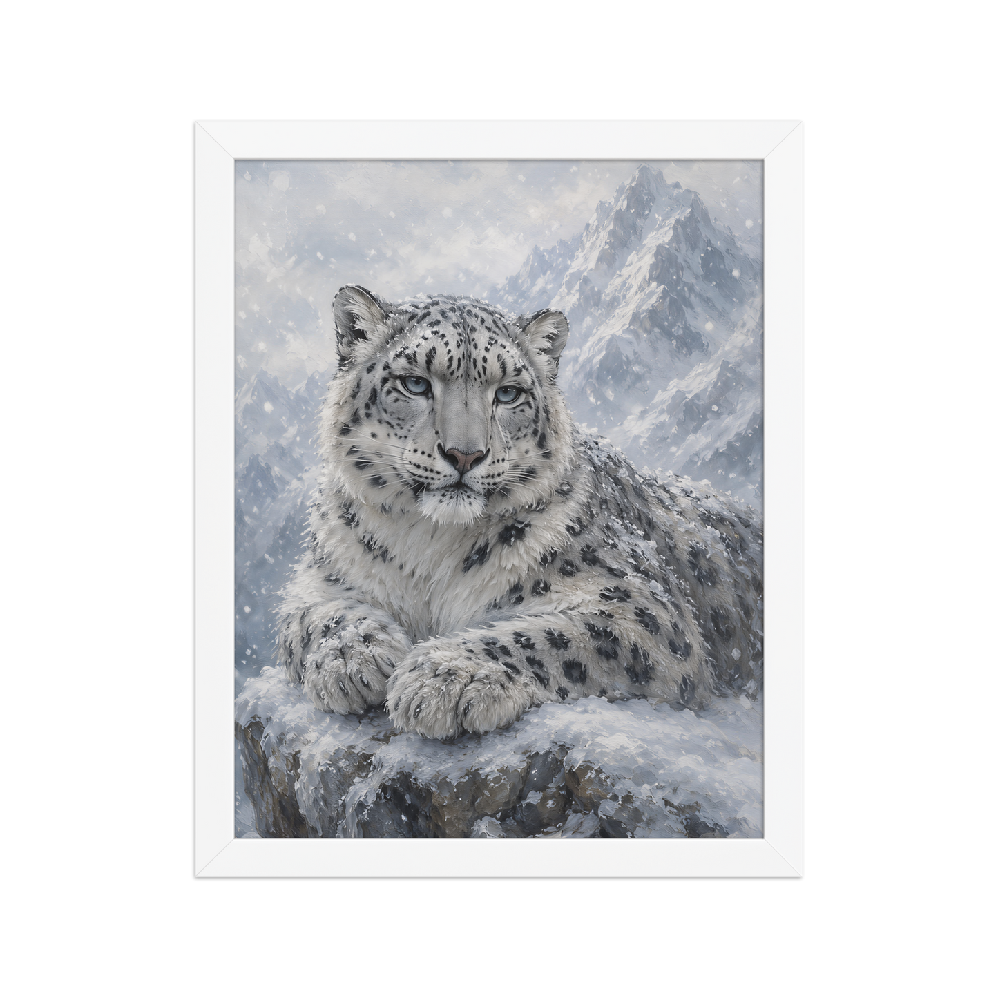 Snow Leopard Calm Framed Poster