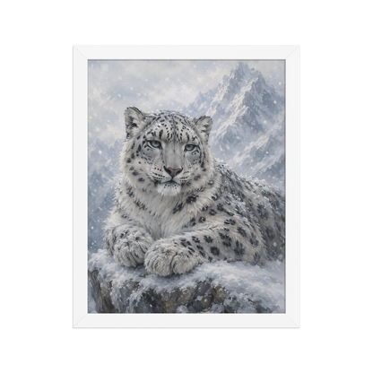 Snow Leopard Calm Framed Poster