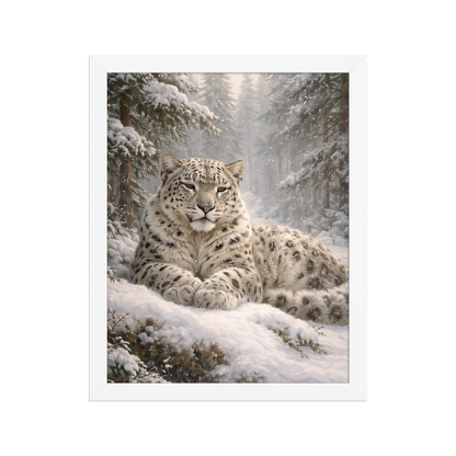 Snow Leopard Winter Calm Framed Poster