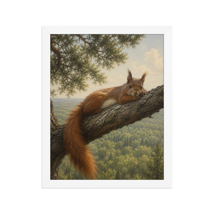 Squirrel Canopy Calm Framed Poster